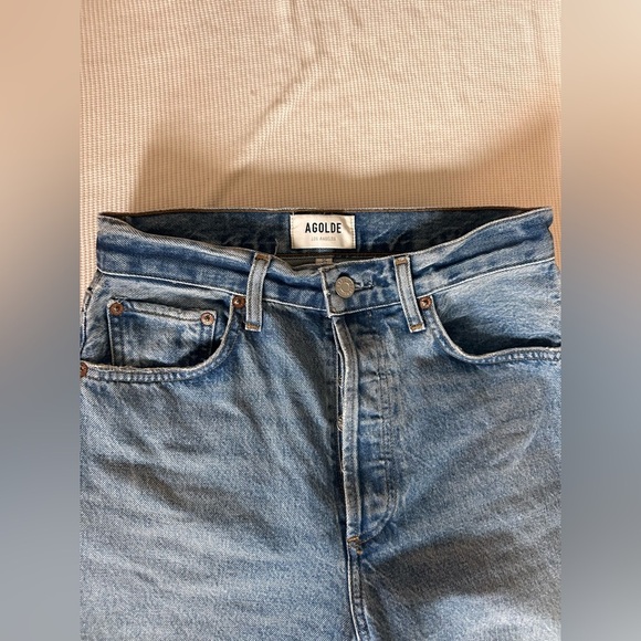 AGOLDE 90s Pinch Waist High-Rise Straight Jeans 25” Color Infinite - Picture 2 of 12